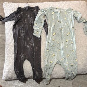 Gerber Kids One Piece Footies - Black and Light Green